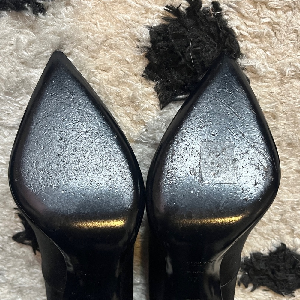 Saint Laurent size 37 silk black crystal embellished heels - Picture 8 of 13
